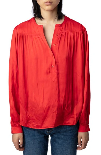 Zadig & Voltaire Tigy Satin-finish Blouse In Japon