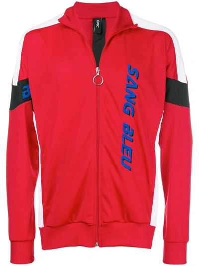 Omc Colour Block Zipped Sweatshirt In Red