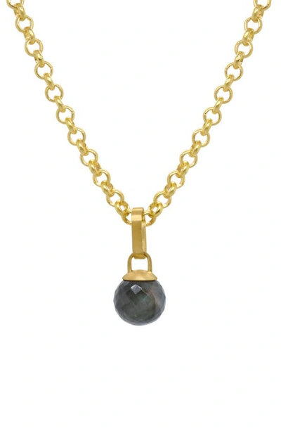 Dean Davidson Manhattan Gem Project Labradorite Pendant Necklace In Labradorite/ Gold