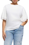 River Island Polka Dot Frill Sleeve T-shirt In White