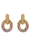 Oscar De La Renta Fortuna Crystal Drop Clip-on Earrings In Amethyst Multi