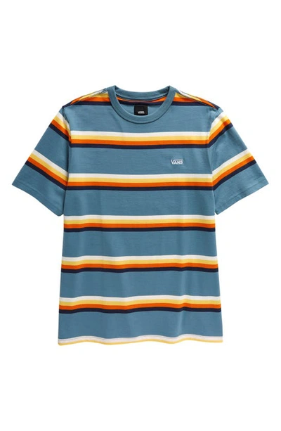 Vans Kids' Bayview Stripe Cotton T-shirt In Bluestone