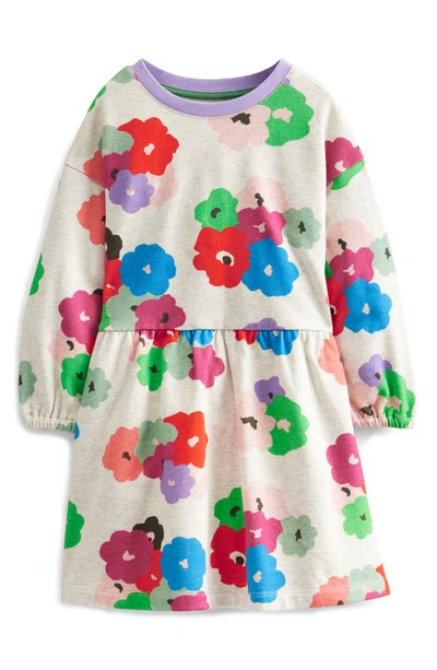 Mini Boden Kids' Relaxed Printed Sweat Dress Mutli Abstract Floral Girls Boden