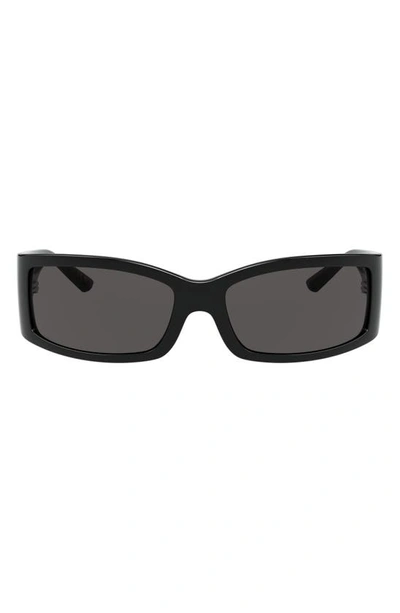 Dolce & Gabbana 61mm Polarized Rectangular Sunglasses In Black