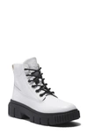 Timberland Greyfield Waterproof Leather Boot In White Full Grain
