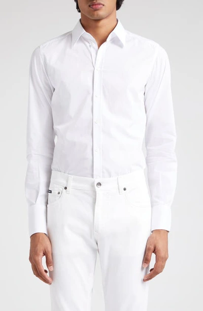 Dolce & Gabbana Cotton Poplin Button-up Shirt In White