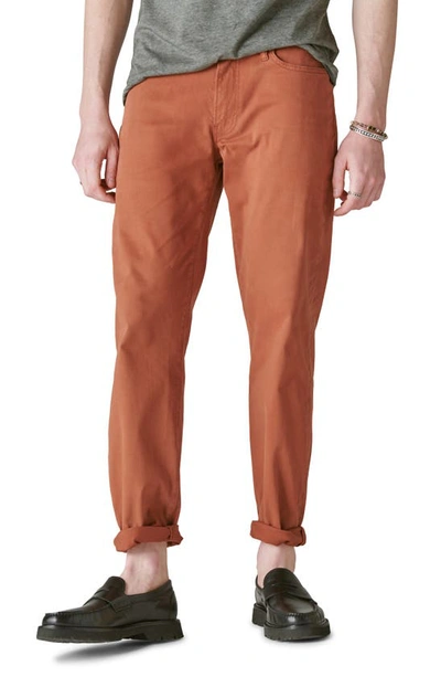 Lucky Brand 333 Straight Fit Stretch Cotton Five Pocket Trousers In Rich Soil