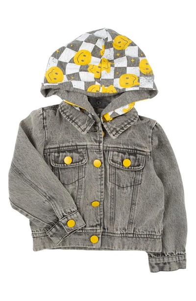 Miki Miette Kids' Mempis Denim Jacket With Removable Hood In Wonderwall