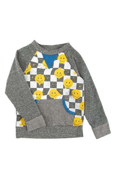 Miki Miette Kids' Benji Smiley Check Graphic Sweatshirt In Wonderwall