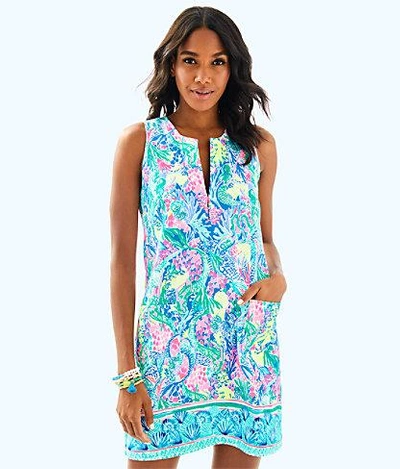 Lilly Pulitzer Kelby Stretch Shift Dress In Multi Mermaids Cove Engineered Shift