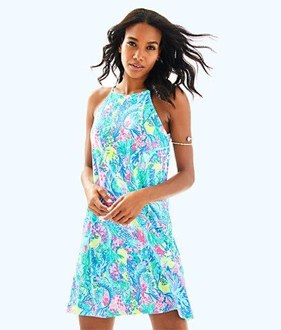 lilly pulitzer quinn halter swing dress Margot In Blue Peri Pinch Pinch Stars