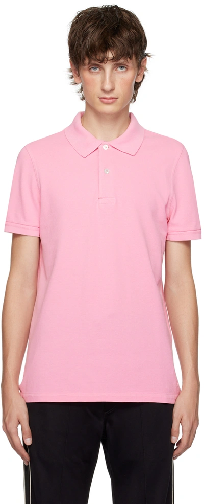 Tom Ford Pink Tennis Polo In Nude & Neutrals