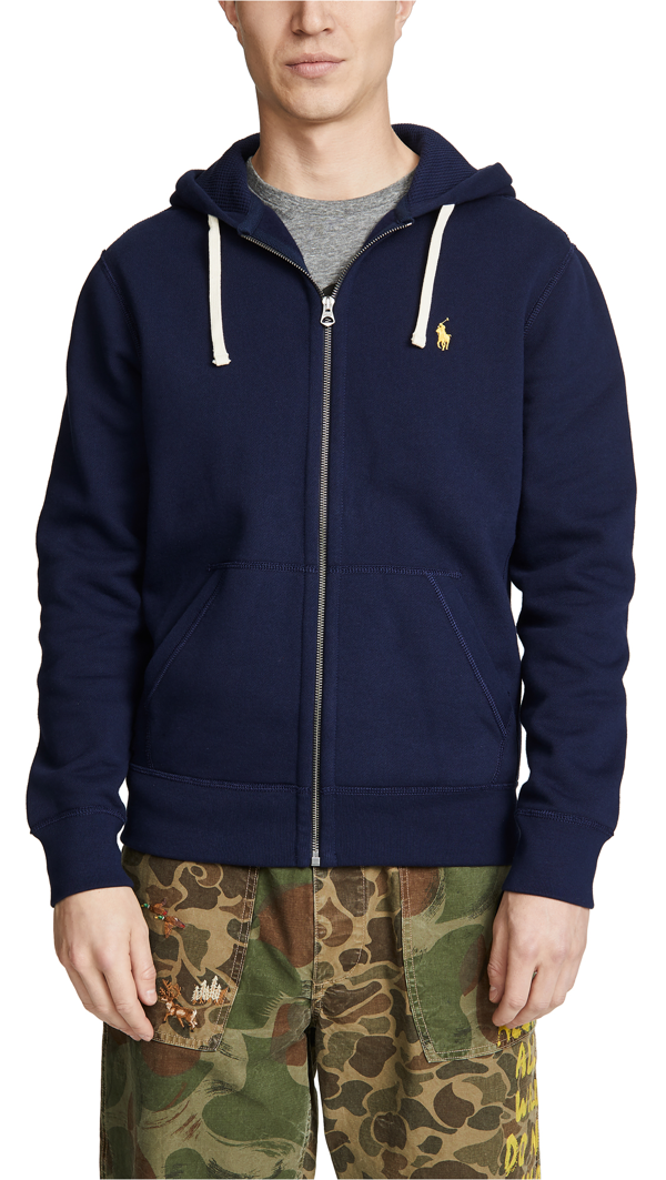 polo ralph lauren classic solid fleece hoodie jacket