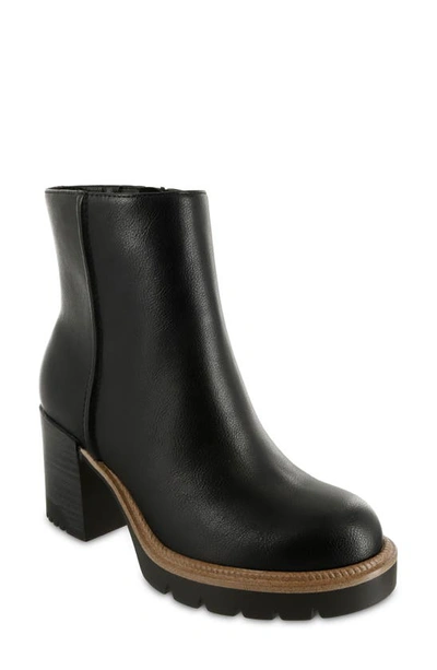 Mia Women's Nathan Round Toe Lug Sole Booties In Black