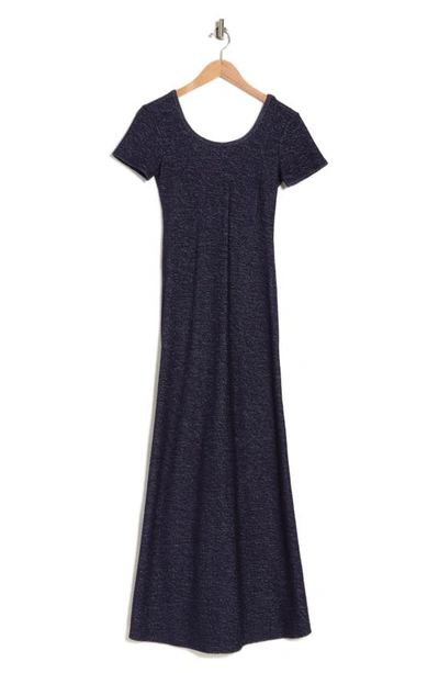Go Couture Short Sleeve Maxi Dress In Navy