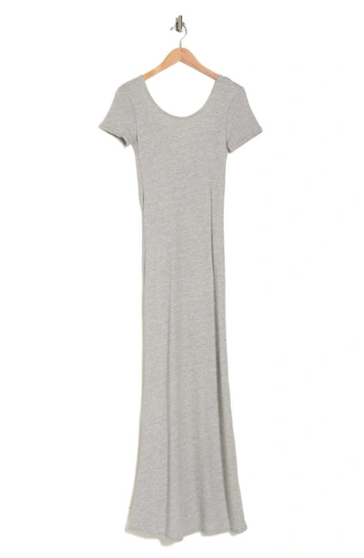 Go Couture Short Sleeve Maxi Dress In Heather Grey