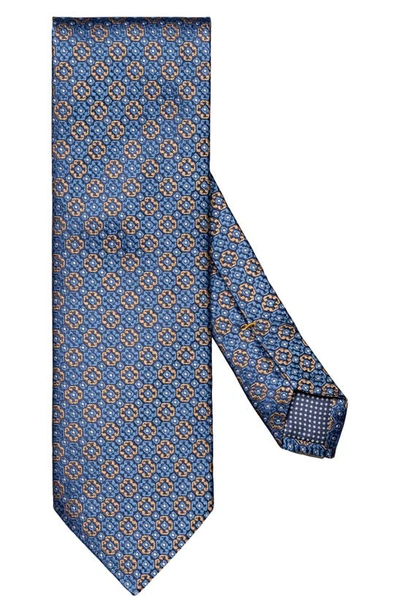 Eton Floral Silk Tie In Dark Blue