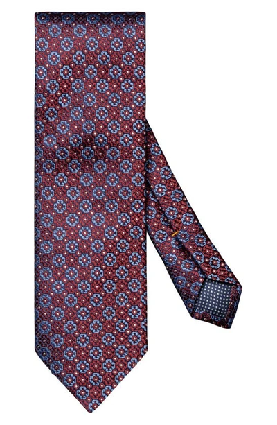 Eton Floral Silk Tie In Medium Red
