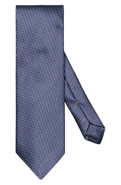 Eton Textured Neat Silk Tie In Navy