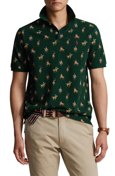 Polo Ralph Lauren Pony Print Piqué Polo In Game Day Hunt Club Green