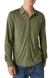 Lucky Brand Knit Button-up Shirt In Olive