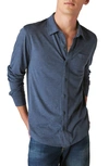 Lucky Brand Knit Button-up Shirt In Black Iris