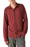 Lucky Brand Knit Button-up Shirt In Port Royale
