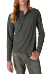Lucky Brand Long Sleeve Henley Shirt In Charcoal