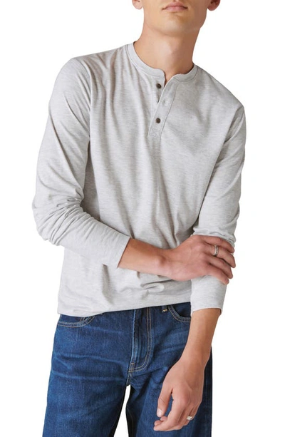 Lucky Brand Long Sleeve Henley Shirt In Grey