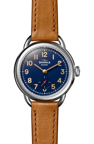 Shinola Women's Runabout Stainless Steel & Leather Strap Watch/36mm In Navy