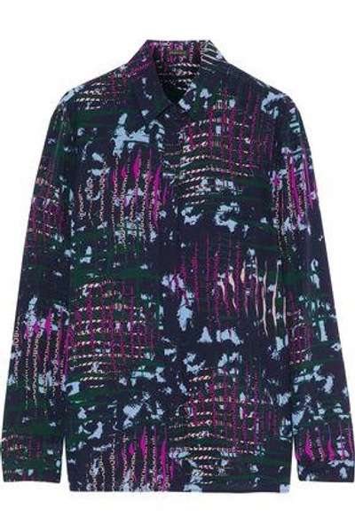 Versace Woman Printed Silk Crepe De Chine Shirt Multicolor