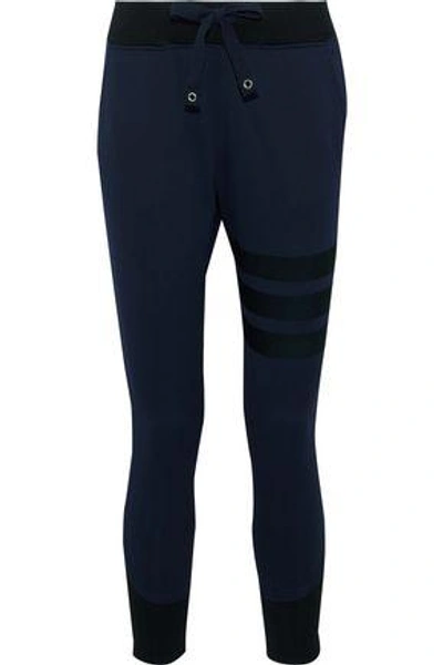 Y-3 Woman Two-tone Knitted Track Pants Navy