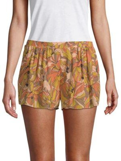 Prose & Poetry Rodney Flared Slim-fit Shorts In Coral Brul