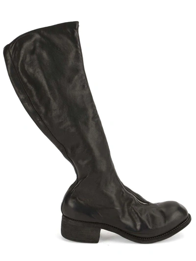 Guidi Pl3 Zipped Knee Length Boots In Black