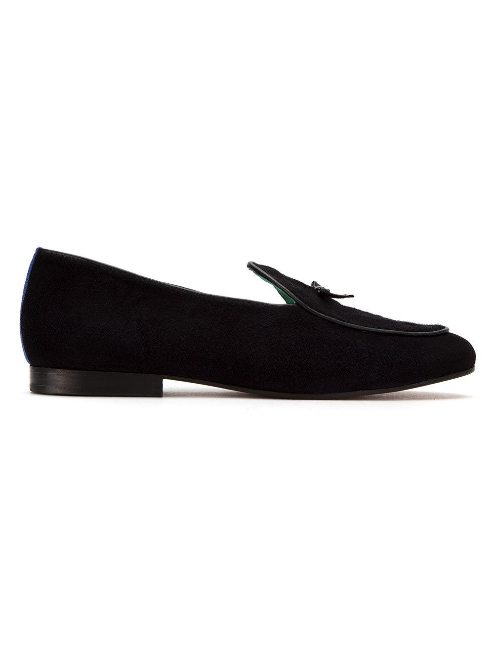 Blue Bird Shoes Suede Bow Tie Loafers Black ModeSens