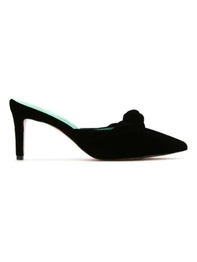 Blue Bird Shoes Velvet Ana Mules In Black