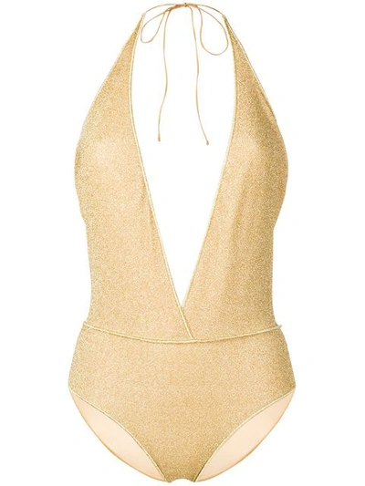 Oseree V-neck Lumière Maillot Swimsuit - Metallic