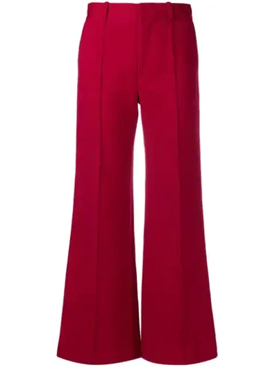 See By Chloé Flared High-waisted Trousers In Red