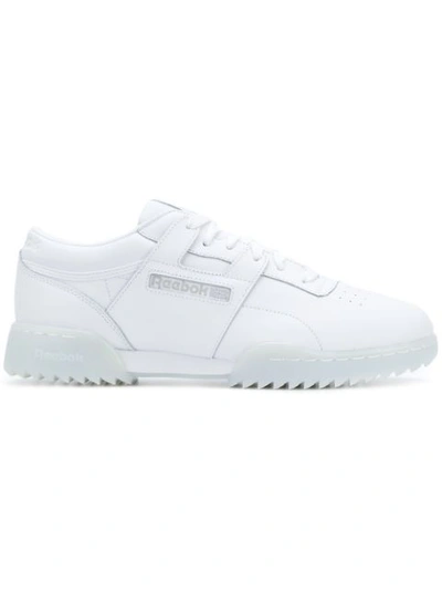 Reebok White Workout Plus Mu Leather Sneakers