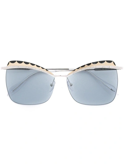 Alexander Mcqueen Squared Cat Eye Sunglasses In Metallic