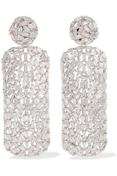 Kenneth Jay Lane Rhodium-plated Cubic Zirconia Earrings In Silver