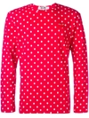 Comme Des Garçons Play Long Sleeve Polka-dot T-shirt In Red