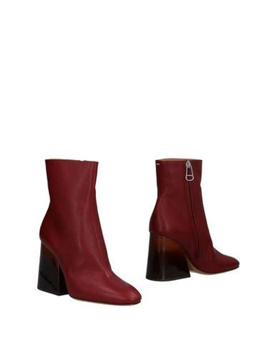Maison Margiela Ankle Boots In Maroon
