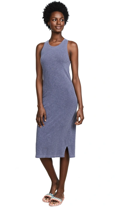 Sundry Cross Back Midi Dress In Pigment Navy