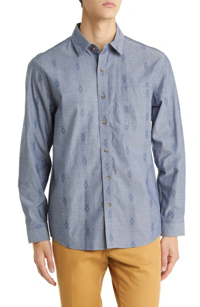 Pendleton Carson Geometric Stripe Button-up Shirt In Indigo