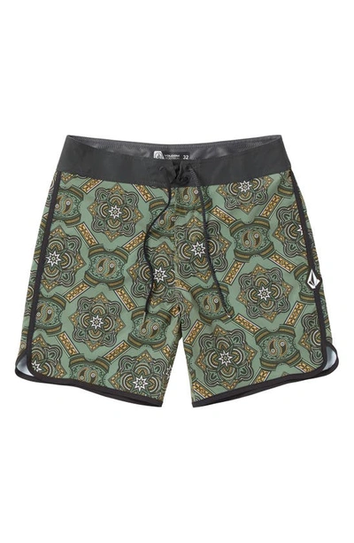 Volcom Magic Scallop Mod-tech Board Shorts In Agave