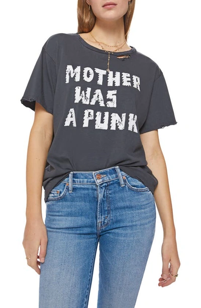 Mother The Rowdy Cotton Graphic Tee In Grey