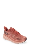Hoka Clifton 9 Running Shoe In Rust/pink