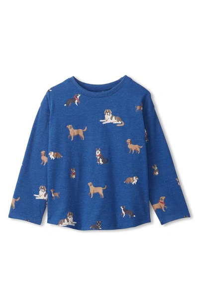 Hatley Babies' Bandana Dogs Oversize Long Sleeve Graphic T-shirt In Blue