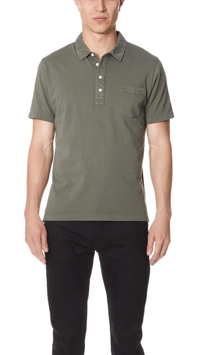 Billy Reid Pensacola Polo Shirt In Washed Grey